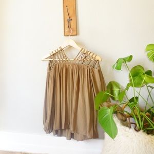 Olive green shoulder cutout boutique top